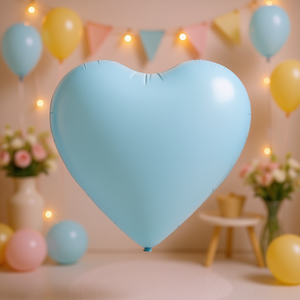 Globo de Corazón Azul Bebé de 45cm con Gráficos Impresos para Fiesta de Baby Shower, Modelo 44289 - Product Image 2