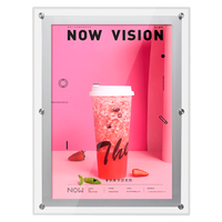 Cadre d'affichage mural lumineux en aluminium avec panneau LED cristallin pour enseigne publicitaire de magasin de détail