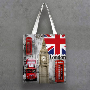 Décoration d'intérieur nordique Londres Angleterre avec motif de dessin animé pour sac fourre-tout en toile de shopping de <span class=keywords><strong>voyage</strong></span> - Product Image 3