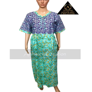 Women's Multicolor Floral Geometric Printed Midi Dress Casual Style Autumn Vibe 100% Cotton <b>Top</b> Custom Logo Back Detail - Product Image 3