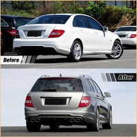 Kit de Conversión de Carrocería para Mercedes-Benz Clase C W204 2011-2014, Parachoques Delantero y Trasero Estilo 63 con Difusor de Capó