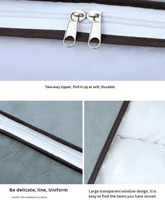 Sac de rangement de couette pliable à fenêtre transparente de grande capacité Couverture de vêtements à usage domestique et organisateur de literie - Product Image 6