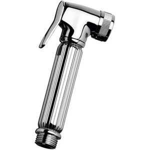 Manija de ducha de latón cromado con botón de cierre, 19.1 cm de ancho, 7.4 cm de altura, para uso en baño - Product Image 1