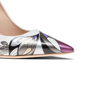 Suola in pelle con tacco argento in pelle marrone scarpe eleganti - Product Image 2