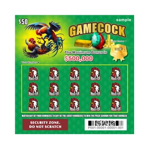 Game Cock Lucky Jackpot Scratch Win Security Data Texture Size Logo Fully Custom Scratch Off Lottery - Product Image 2