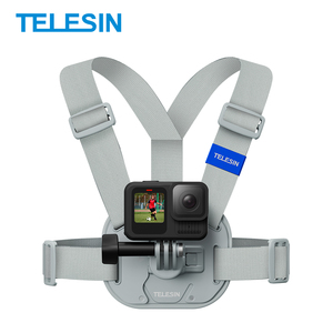 Correa de Pecho Ajustable de Liberación Rápida TELESIN Gris para Cámaras de Acción DJI <span class=keywords><strong>GOPRO</strong></span> INSTA360, Arnés Elástico para Montar en el Pecho - Product Image 1