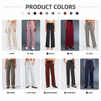 Pantalon de sport pour femme GH avec logo personnalisé, taille haute, cordon de serrage, respirant, coupe ample, grandes poches, idéal pour la gym, le fitness et le yoga