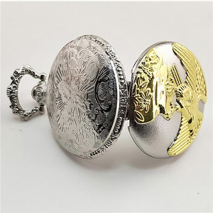 앤티크 독수리 디자인 포브 쿼츠 포켓 워치 목걸이 체인 포함 남성용 여성용 선물용 포켓 워치 - Product Image 6