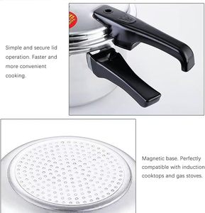 Olla a Presión Pequeña de Aleación de Aluminio con Fondo Magnético, Tamaños 3L, 4L, 5L, 7L, 9L, 11L, 13L, 17L para Cocina de Gas e Inducción - Product Image 6