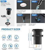 Prise USB 12V PD 100W USB C et port QC3.0 18W, chargeur de voiture en aluminium