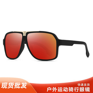 Fashion Sunglasses <b>Large</b> <b>Frame</b> Polarized UV400 Black PC <b>Frame</b> TAC Lens Outdoor Sports Driving Cycling - Product Image 5