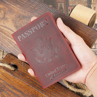 Porte-passeport design personnalisé d'usine en cuir de vache pochette mince couverture de passeport
