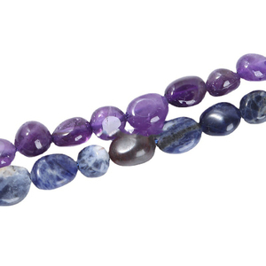 Màu hồng tự nhiên Rose Quartz Stones hạt với lỗ Pebble Nugget hạt 15.5 "Strand 6mm - 8mm, 8M-10mm - Product Image 3