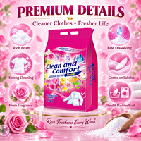 Détergent à lessive en poudre ODM 2,1 kg de haute qualité, parfum rose, mousse abondante, parfum longue durée, détachant, blanchissant, écologique