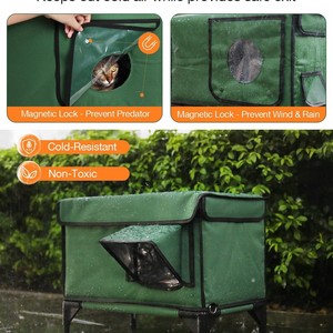 Refugio para Gatos Impermeable e Indestructible para Exteriores, <span class=keywords><strong>Casa</strong></span> para Gatos Rectangular/Cuadrada con Calefacción, Segura para Gatos - Product Image 4
