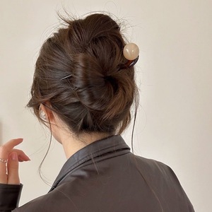 Horquilla retro en forma de U de aleación para mujer, de alta gama, para el peinado de la parte trasera de la cabeza, con diseño de discos y bolas, novedad de primavera. - Product Image 4