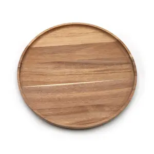 High Quality Bamboo Wood Round Tray Set Various Size Serving Tray Wholesaler Direct Supply Food Tray