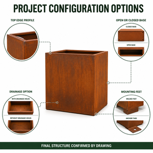 Extra Large Corten Steel <b>Planter</b> <b>Box</b> Square Rectangular Outdoor Weathering Metal OEM Wholesale Australia - Product Image 4