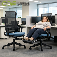 Chaise de bureau ergonomique avec repose-pieds, chaise de bureau de luxe à dossier réglable, chaises de travail pour bureau