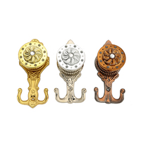 Crochets de rideau muraux en métal bronze doré modernes, accessoires de fabrication OEM ODM en gros à bas prix