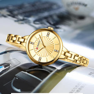 CURREN 9097 Montre Minimaliste Femme Luxe Léger Diamantée 30mm Verre Aiguille Alliage Acier Inoxydable Bracelet Étanche - Product Image 1