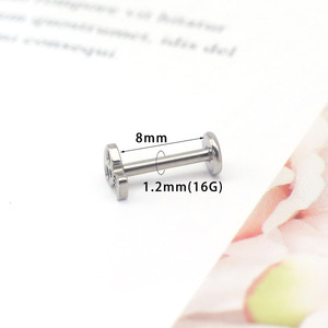 Boucles d'oreilles en alliage de titane en forme de crâne, 1,2x6mm, 1,2x8mm, 1,2x10mm, pour piercing d'oreille, bijoux, cadeau - Product Image 2