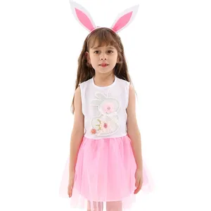 ईस्टर व्हाइट खरगोश कॉस्प्ले पोशाक स्कूल स्टेज पोशाक के लिए नए बच्चों की पशु पोशाक