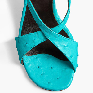 Sandali da Donna <span class=keywords><strong>con</strong></span> Cinturino Incrociato e Fibbia alla Caviglia, Punta Rotonda, Tacchi Eleganti da Sera, Sandali in Pelle Esotica, Vendita all'Ingrosso OEM - Product Image 4