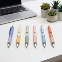 Stylo bille rétractable à pointe fine 0,7 mm en plastique, encre noire