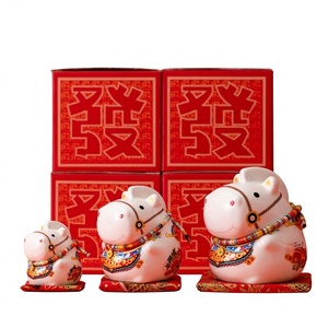Ornements de <span class=keywords><strong>cheval</strong></span> porte-bonheur en céramique, décoration de bureau du zodiaque, cadeaux du Nouvel An pour le salon, réunion annuelle d'entreprise - Product Image 1