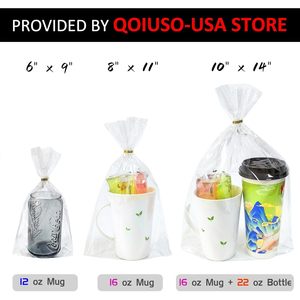 50 Bolsas de Celofán Transparentes de 10x14 Pulgadas con Base Reforzada y Cierres de Alambre, Bolsas Grandes con Base Plana para Regalos - Product Image 2