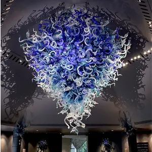 Pendant Light DIY Blue Glass Chandelier Chihuly Hand Blown Glass for Hotel Wedding Venue Ceiling Light Contemporary 25-30 Days