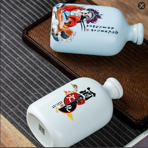 Tùy Chỉnh Khác Nhau Gốm Rượu Vang Chai Từ Các Nhà Sản Xuất Bán Trực Tiếp In Logo Công Ty Trên Sứ Rượu Vang Đỏ Chai - Product Image 4