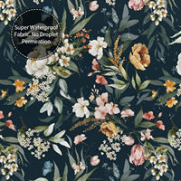 Rideau de douche floral noir, rideau de douche aux fleurs colorées pour salle de bain, ensemble de rideaux de douche en tissu imperméable 72*72 pouces