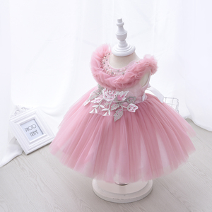 Yoliyolei Estate Rosa Neonato Bambino a Strati Convenzionale Vestito Dalla Ragazza di Fiore Partito Del Capretto Della Principessa Vestito Dei Bambini Con Il Contenitore di Regalo Di Compleanno - Product Image 2