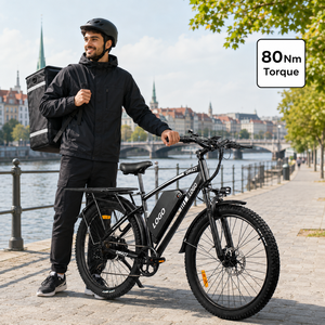 Vélo cargo électrique DM427 personnalisable pour la livraison de nourriture, 27,5 pouces, autonomie de 108 km, moteur haute vitesse avec porte-bagages arrière, prix de gros - Product Image 1