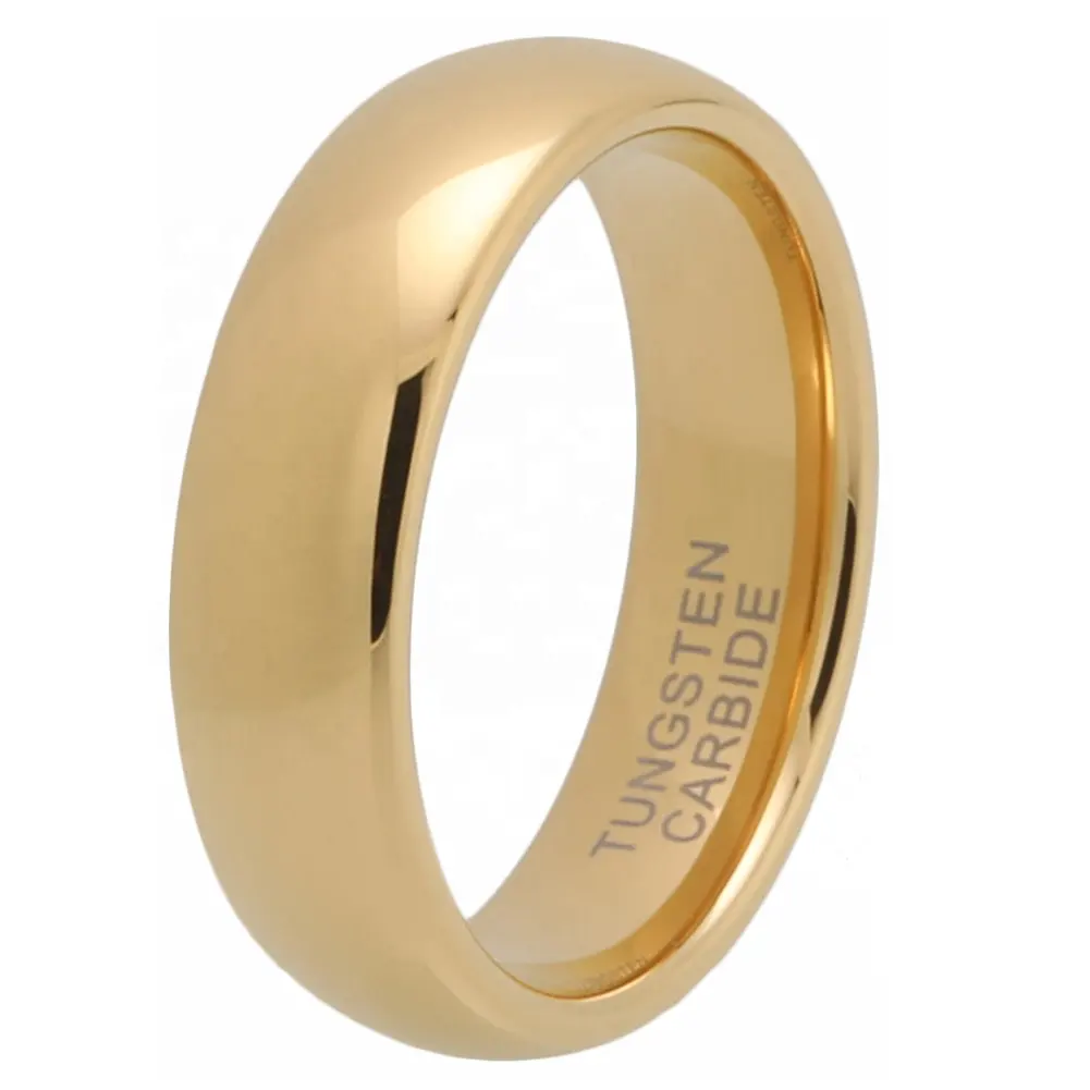 Coolstyle Jewelry Wholesale Dropshipping 6mm Gold Plated Fashion Engagement Wedding Band Tungsten Carbide Ring for Men Women