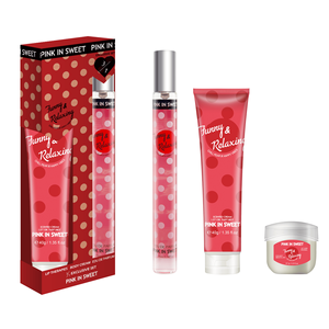 Set de Cuidado de la Piel para Mujer, Marca Original, <span class=keywords><strong>PINK</strong></span> SWEET, Perfume Floral, Terapias Labiales, Crema Corporal, Eau de Parfum, Exclusivo, Tres Piezas, 35ml - Product Image 2