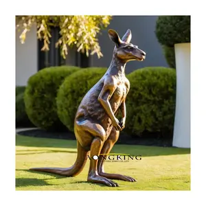 青铜站立袋鼠金属动物雕塑