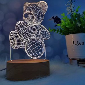 Новый креативный 3D светодиодный иллюзионный ночник USB пульт дистанционного управления ночные огни спальни - Product Image 3