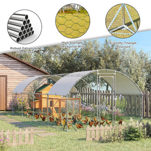 Outdoor Walk-in Dome Roof Large Galvanized Metal Chicken <strong>Run</strong> Enclosure with Entrance for Poultry - Product Image 3