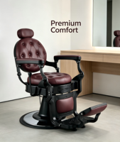 Fauteuil de Barbier Ergonomique Moderne en Métal Inclinable avec Appui-tête, Design Unisexe pour Salons et Espaces de Loisirs, Emballage pour Envoi Postal
