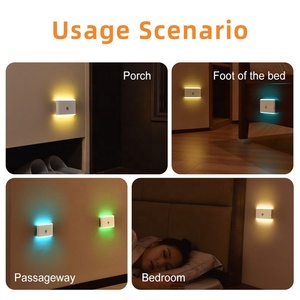 Motion <b>Sensor</b> RGB LED Night <b>Light</b> USB Rechargeable Colorful Ambient Lamp Smart Wireless Wall Mounted Bedroom - Product Image 6