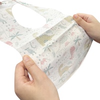 YOUHA OEM 20 bavoirs jetables pour bébé, doux, imperméables, avec poche de récupération des aliments, pour tout-petits filles et garçons, emballés individuellement, portables