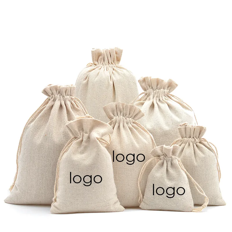 Sacchetto di sapone per candele in lino di cotone con Logo personalizzato di alta qualità