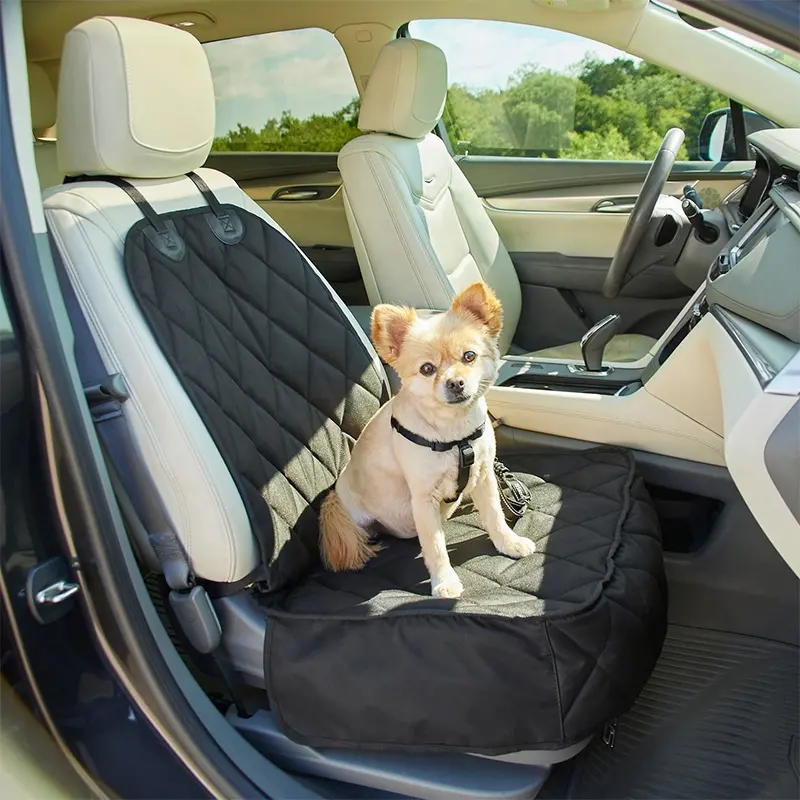 Protetor de assento de carro para cachorros acolchoados, tampa frontal para assento de carro de animais de estimação