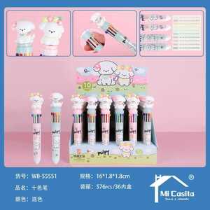 Puipy 10-Color Ballpoint Pen Multicolor Ink Office School Novelty Writing Tool - Product Image 3