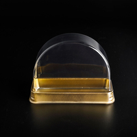 Boîte à gâteaux en rouleaux suisses, base dorée, blanche et noire avec couvercles transparents en PET, récipient à biscuits pour dessert en plastique jetable