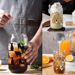 UV DTF <span class=keywords><strong>Cup</strong></span> Wrap-Animales Impreso 16oz Libbey <span class=keywords><strong>Glass</strong></span> <span class=keywords><strong>Cup</strong></span> PNG Wrap, Listo para aplicar <span class=keywords><strong>Cup</strong></span> Wrap - Product Image 4