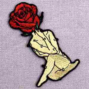 Patch brodé thermocollant tendance pour femme, motif rose avec épines, logo personnalisé, lettres brodées - Product Image 3